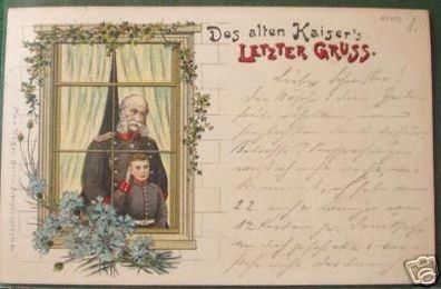 schöne Ak Lithographie Kaiser Wilhelm I. 1897
