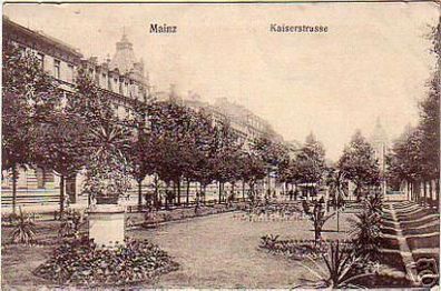 schöne Ak Mainz Kaiserstrasse um 1915