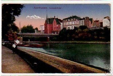 schöne Ak Saarbrücken Luisenbrücke um 1920