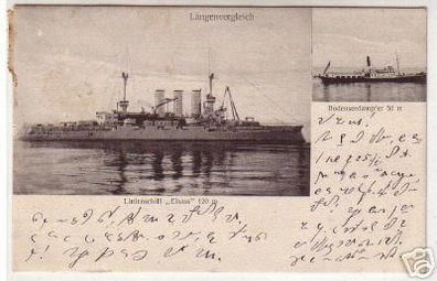00418 Ak Kriegsschiff Linienschiff Elsass 1907