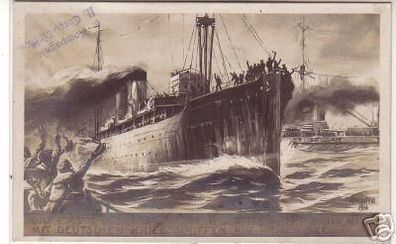 00422 Feldpost Ak Heimkehr des Dampfer Möwe 1916