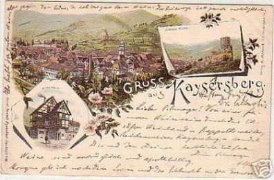 00468 Ak Lithographie Gruss aus Kaysersberg 1897