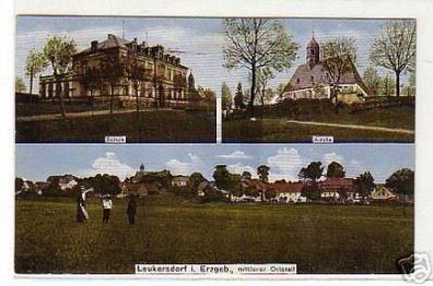 00925 Ak Leukersdorf im Erzgebirge Schule usw. 1925