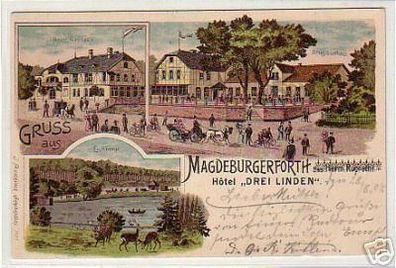 01088 Ak Lithographie Gruss aus Magdeburgerforth 1904