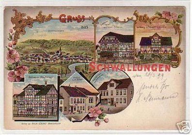 01136 Ak Lithographie Gruss aus Schwallungen 1899