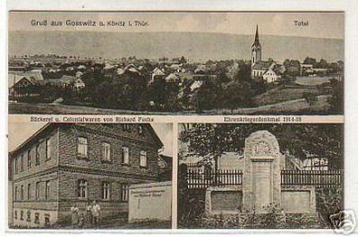01199 Ak Gruss aus Gosswitz bei Könitz Bäckerei 1927