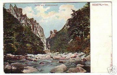 01259 Ak Bodetal im Harz mit Kronentempel 1908