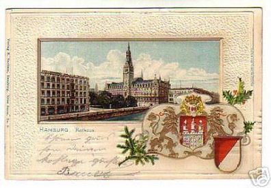 02062 Ak Passpartout Hamburg Rathaus 1906