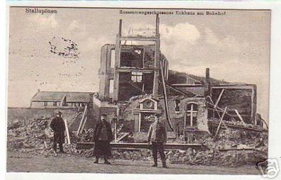 17967 Feldpost Ak Stallupönen Eckhaus am Bahnhof 1917