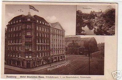 17942 Ak Hamburg Hotel Deutsches Haus am Hauptbahnhof
