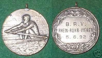 alte Medaille B.R.V. Rhein Ruhr Vierer 5.6.1932