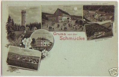 06144 Ak Lithographie Gruss von der Schmücke um 1900