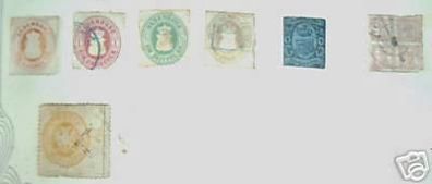 7 seltene Briefmarken Oldenburg, Lübeck, Meckl.