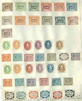 44 seltene Briefmarken Bayern Dienstmarken um 1920