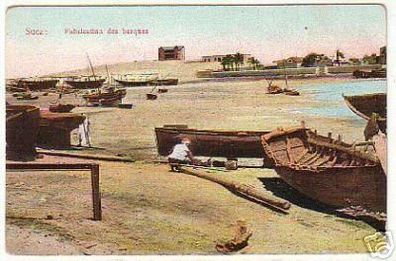 02357 Ak Ägypten Suez Bootsbauer um 1920