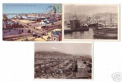 02450/3 Ak Italien Genua Hafen usw. um 1920
