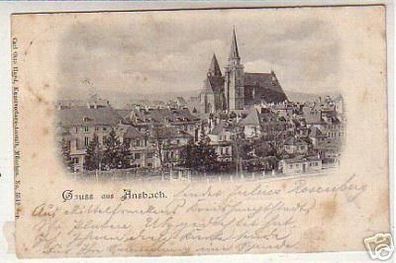 02551 Ak Gruss aus Ansbach Totalansicht 1898