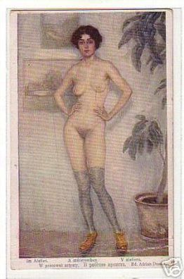 02868 Ak Erotik "Im Atelier" von Dussek um 1920