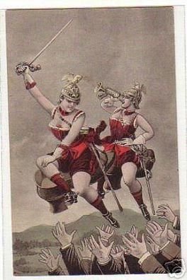 03007 Ak Erotik Humor Damen in Uniform um 1920