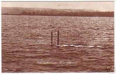 02320 FeldpostAk Untersseboot unter Wasser fahrend 1915