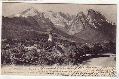 02409 Ak Garmisch mit Zugspitze 1906