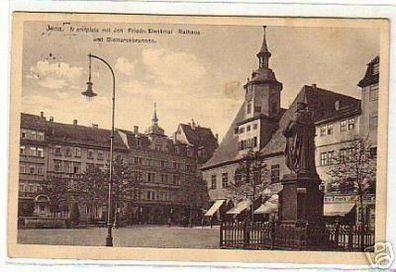 04216 Ak Jena Marktplatz mit Bismarckbrunnen um 1930