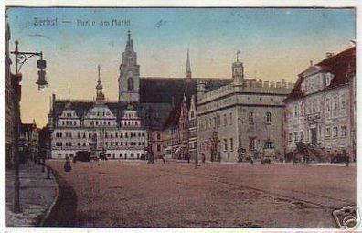 04415 Ak Zerbst markt mit Hotel Anhalt 1922