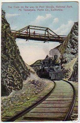 04481 Ak Dampflokomotive in Californien um 1910