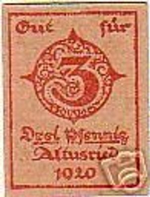 3 Pfennig Notgeldschein Marktgemeinde Altusried 1920