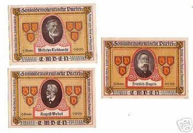3 rare Banknoten Emden sozialdemokratische Werbewoche