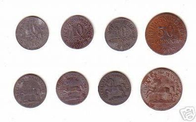 4 Münzen Notgeld Staatsbank Braunschweig 1918-1921