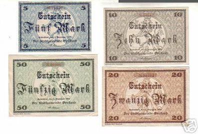 4 Notgeldscheine 5,10,20,50 Mark Rudolstadt 1918