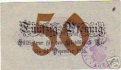 50 Pfennig Notgeldschein Stadt Aue 1918