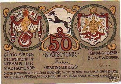 50 Pfennig Notgeldschein Stadt Schultheiss 1918
