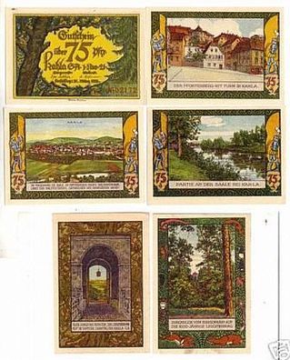 6 seltene Banknoten Notgeld Stadt Kahla 1921