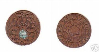 alte Kupfermünze Polen ? mit Krone um 1600