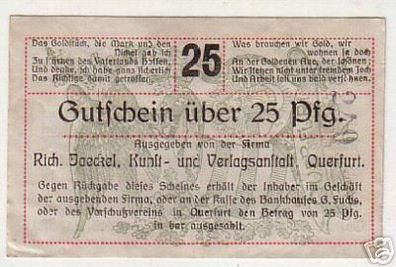 Banknote Notgeld Kunstanstalt Jäckel in Querfurt 1920