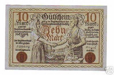 rare Banknote Notgeld 10 Mark Rochlitz 1918