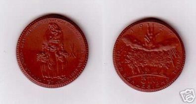 seltene Porzellanmünze 5 Mark 1921 Oberschlesiens Dank