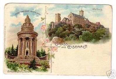 02861 Ak Lithographie Gruss aus Eisenach um 1900