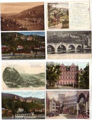 04140/8 schöne Ak Heidelberg Neckarbrücke usw. um 1920