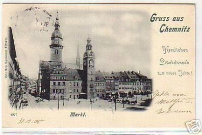04397 Ak Gruss aus Chemnitz Markt 1900
