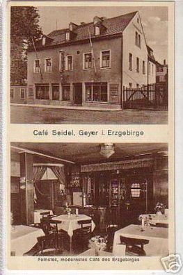 05495 Ak Cafe Seidel Geyer im Erzgebirge um 1930