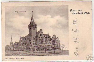 04546 Ak Gruss aus Hamborn Rhld. Rathaus 1904