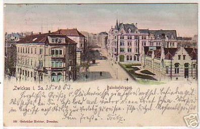 04612 Ak Zwickau in Sachsen Bahnhofstrasse 1903