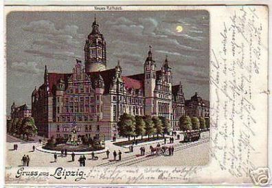 04643 Mondscheinkarte Gruss aus Leipzig 1905