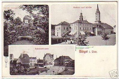04652 Ak Bürgel in Thüringen Bahnhofstrasse usw. 1913