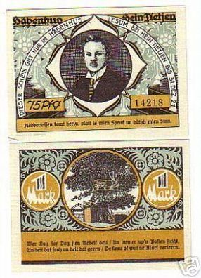 2 Banknoten Notgeld Habenhus Hein Tietjen Lesum 1921