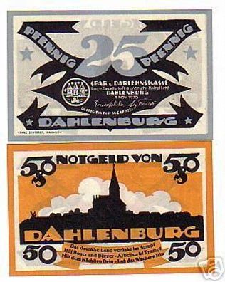 2 Banknoten Notgeld Sparkasse Dahlenburg 1920