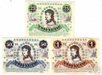 3 seltene Banknoten Notgeld Malente-Gremsmünden 1920